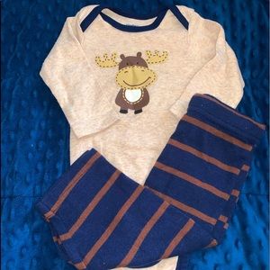 Infant 3/6M moose outfit